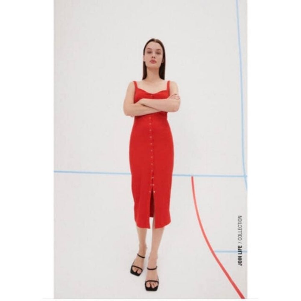Zara Red Midi Dress
